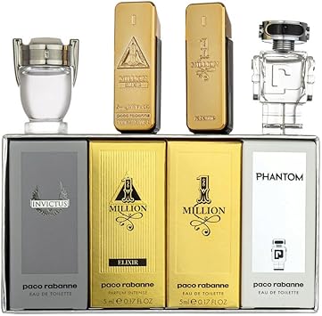 Paco Rabanne Mini Gift Set For Men, Eau De Cologne, 100 Ml (4 X 0.2 Oz), Mini Travel Variant