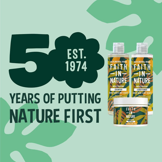 Faith In Nature Shea & Argan Natural Curly Hair 3 Piece Bundle: 400Ml Shampoo & Conditioner & 300Ml Hair Mask, Vegan & Cruelty Free, No Sls Or Parabens, For Very Dry To Dry Hair