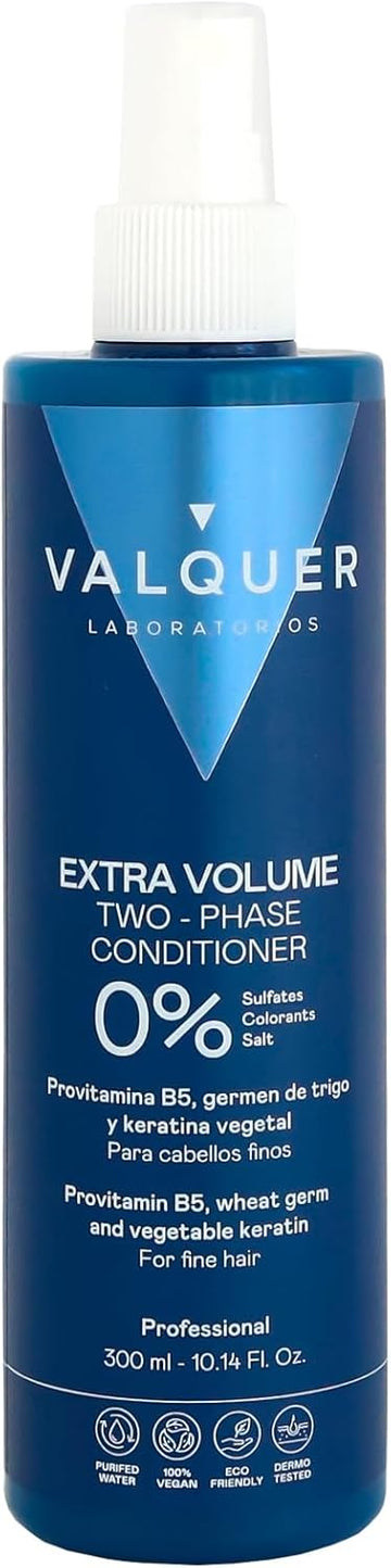 Valquer Profesional - Valquer Volumen-Up Two-Phase Hair Conditioner (No Sulfates, No Dyes, No Salt, No Parabens, No Mit) For Volume Hair - 300 Ml