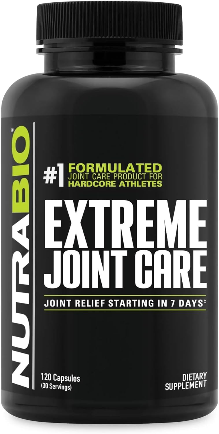 NutraBio Extreme Joint Care - Supports Healthy Joints, Mobility, and Cartilage - No Fillers, Excipients, or Proprietary Blends - Full Joint and Musculoskeletal Support Matrix - 120 Capsules