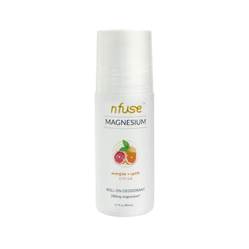 Nfuse Natural Magnesium Roll-On Deodorant - Patented Magnesium Delivery Technology - Aromatherapeutic Essential Oils - Citrus: Energize + Uplift