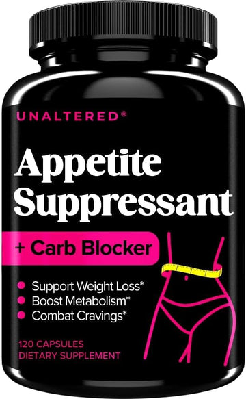 Unaltered Appetite Suppressant For Women - Combat Cravings, Bloating, & Support Weight Loss - Natural Diet Pills, Fat Burner, & Carb Blocker - Features Chromium Picolinate & Glucomannan - 120 Ct