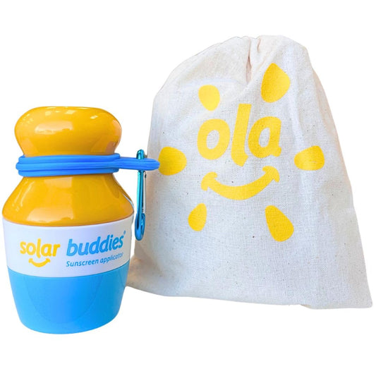 Blue Bag Bundle Solar Buddies Refillable Roll On Sunscreen Suncream Applicator Bag Bundle With Applicator Carabina Clip For Families, Kids, Adults, Travel Set, With A Free Sticker Pack (Blue) : Beauty & Personal Care