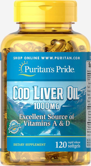 Puritan'S Pride Cod Liver Oil, 1000 Mg, 120 Count