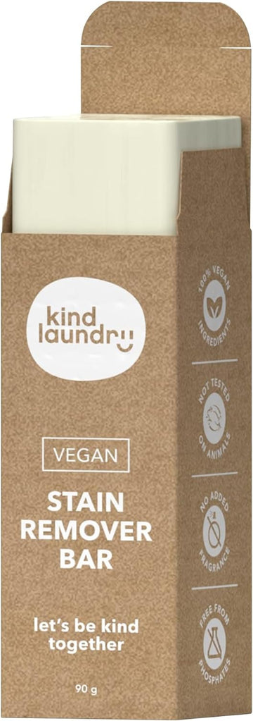 Kind Laundry - Vegan Stain Remover Bar, Travel Natural Stain Remover for Clothes, Gluten-and-Cruelty-Free Laundry Stain Remover, Unscented Baby Stain Remover for Laundry, 90 grams