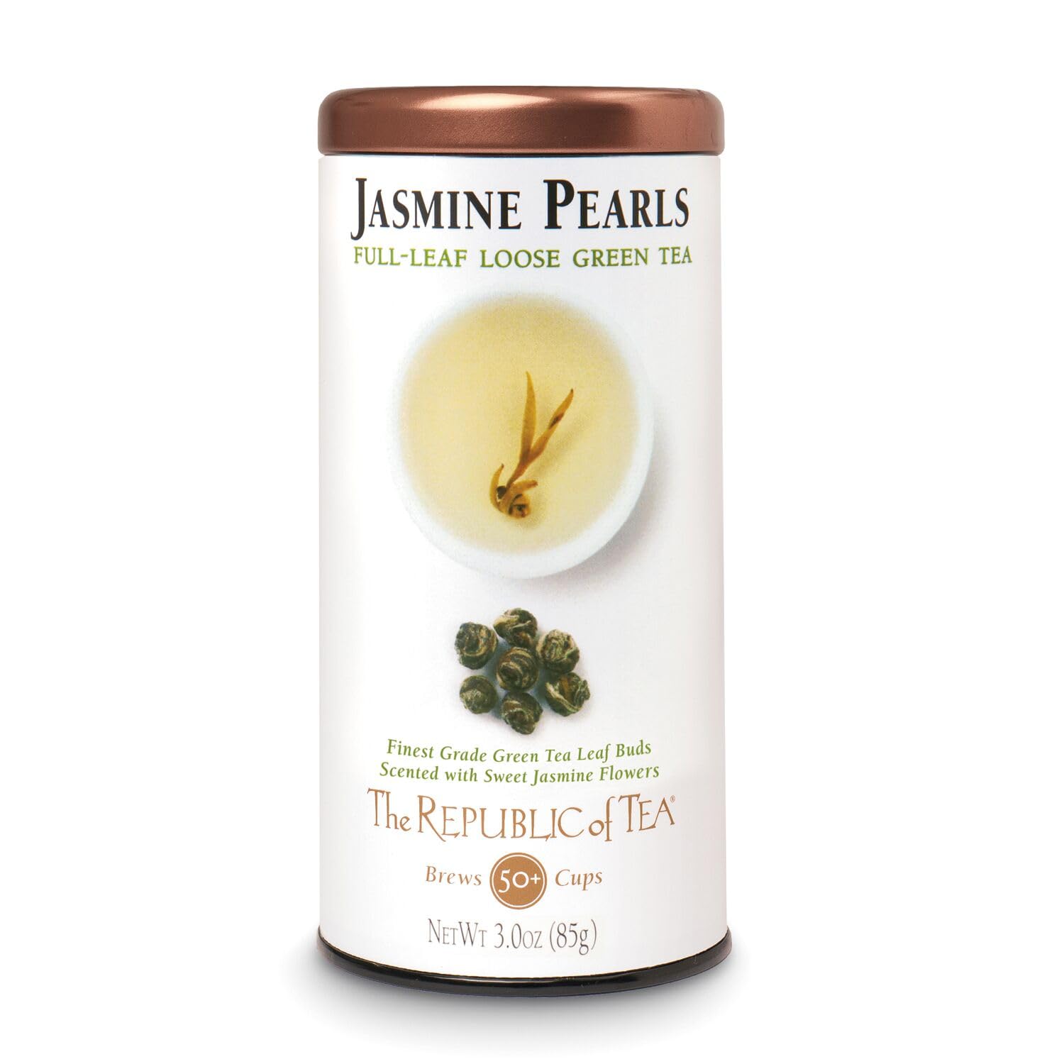 The Republic Of Tea Jasmine Pearls Full-Leaf Loose Green Tea, 3.0 Oz | Steeps 50 Cups | Caffeinated