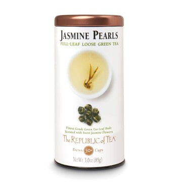 The Republic Of Tea Jasmine Pearls Full-Leaf Loose Green Tea, 3.0 Oz | Steeps 50 Cups | Caffeinated