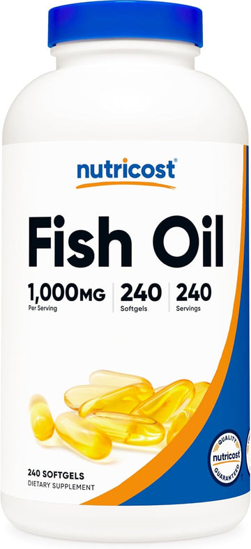 Nutricost Fish Oil Omega 3 Softgels With Epa & Dha (1000Mg Of Fish Oil, 560Mg Of Omega-3), 240 Softgels, Non-Gmo, Gluten Free