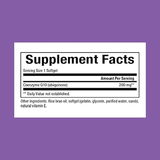 Natural Factors Coenzyme Q10 200 Mg, Natural Coenzyme Q10 Supplement For Energy, Heart And Cognitive Support, 60 Softgels