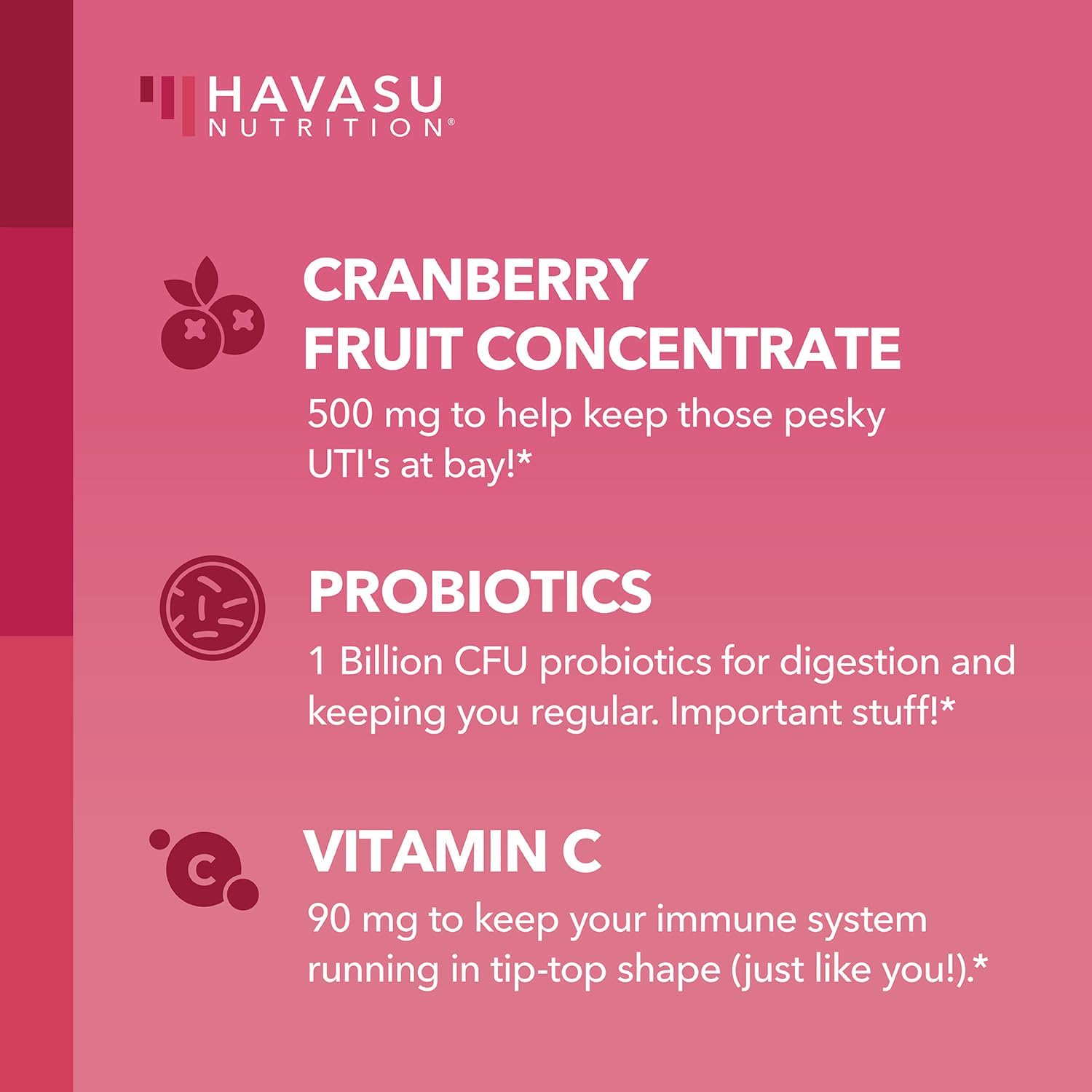 Probiotic Cranberry Gummies For Women - UTI Gummies Vaginal Probiotics with 1 Billion CFU - GLP1 Nutritional Support - Cranberry Gummies Urinary Tract Health and pH Balance - Cran-Raspberry Flavor : Health & Household