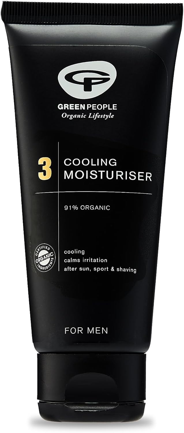 Green People For Men No. 3 Cooling Moisturiser - Natural & Organic Non-Greasy Face Cream - Paraben & Ethanol Free - Vegan, 100Ml