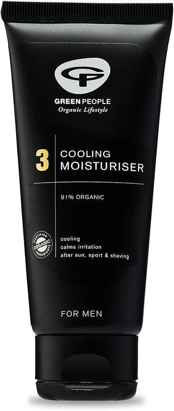 Green People For Men No. 3 Cooling Moisturiser - Natural & Organic Non-Greasy Face Cream - Paraben & Ethanol Free - Vegan, 100Ml