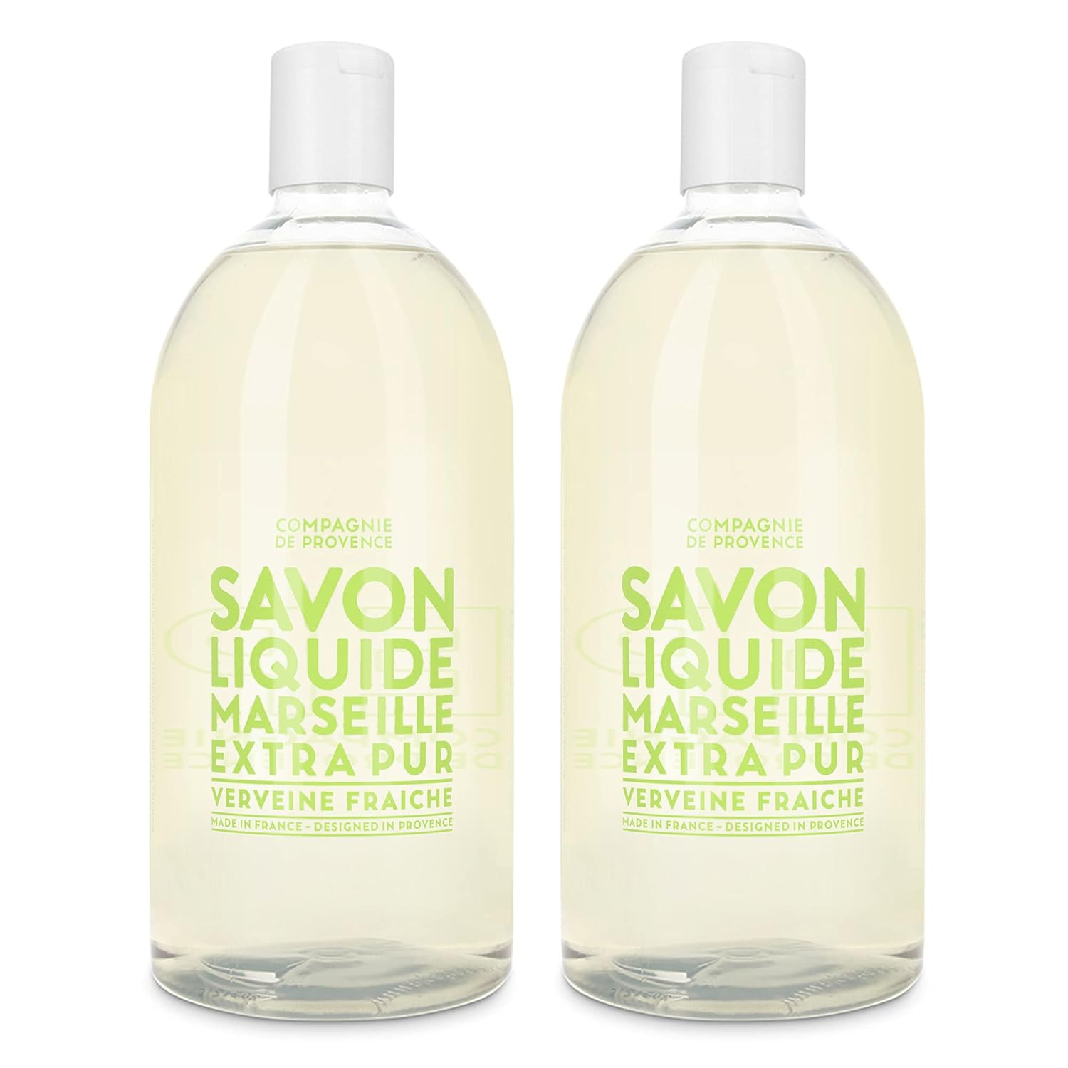 Compagnie De Provence Savon De Marseille Extra Pure Liquid Soap - Fresh Verbena - Bulk 67.6 Fl Oz Plastic Bottle Refill