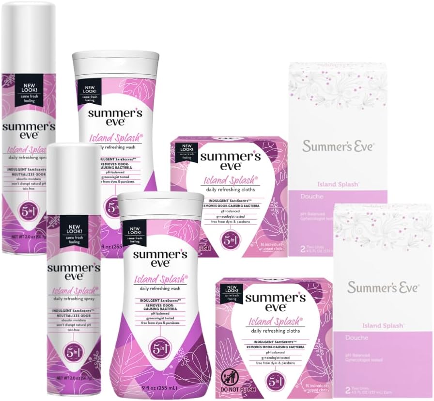 Summer'S Eve Island Splash Feminine Cleansing Variety Pack (Wash, Wipes, Spray, & Douche) (2 Of Each)