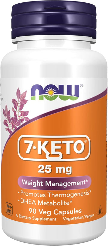 NOW Supplements, 7-Keto (DHEA Acetate-7-one) 25 mg, Weight Management*, 90 Veg Capsules