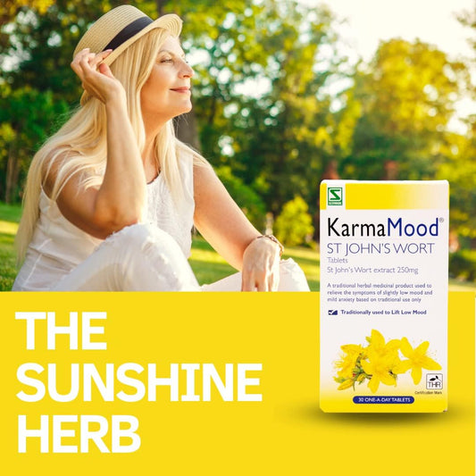 Schwabe Karmamood - St John'S Wort Extract 250Mg - Traditionally Used For Low Mood And Mild Anxiety - Traditional Herbal Medicinal Product - 30 Tablets