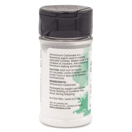 Lorann Oils Baker'S Ammonia (Ammonium Carbonate) - Ideal For Springerle & Thin, Crispy Cookies, Perfect With Wooden Cookie Molds, Hirschhornsalz Hartshorn Ammonium Carbonate For Baking - 2.7Oz