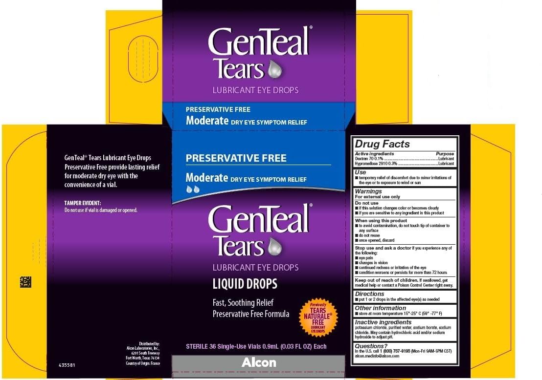 Genteal Moderate Dry Eye Relief, Lubricant Eye Drops - .5 Fl Oz : Health & Household