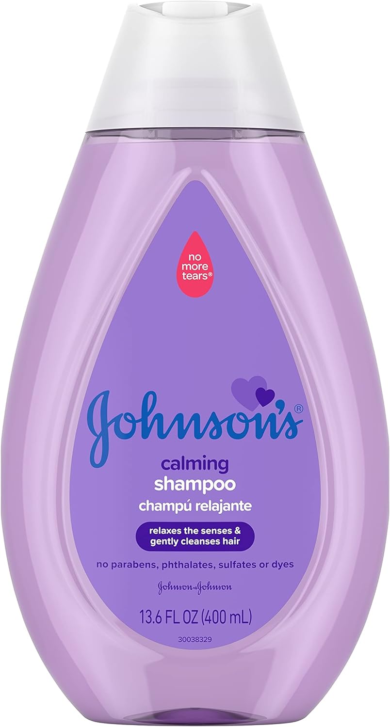 Johnson's Calming Baby Shampoo with Soothing NaturalCalm Scent, Hypoallergenic & Tear-Free Baby Hair Shampoo, Free of Parabens, Phthalates, Sulfates & Dyes, 13.6 fl. oz