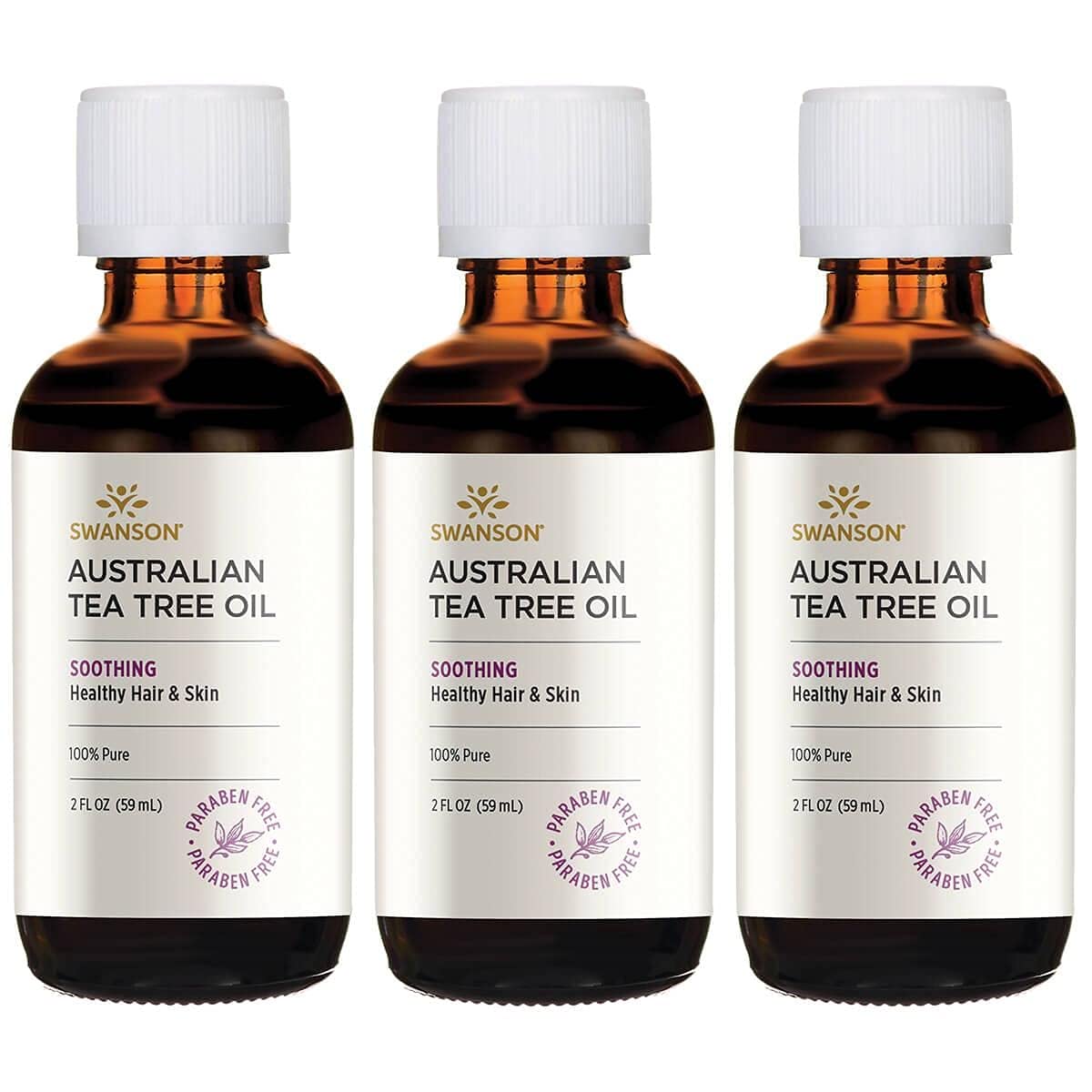 Swanson Tea Tree Oil 2 Fl Ounce (59 Ml) Liquid (3 Pack)
