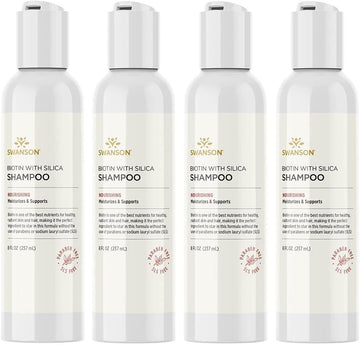 Swanson Biotin Shampoo With Silica 8 Fl Ounce (237 Ml) Liquid (4 Pack)