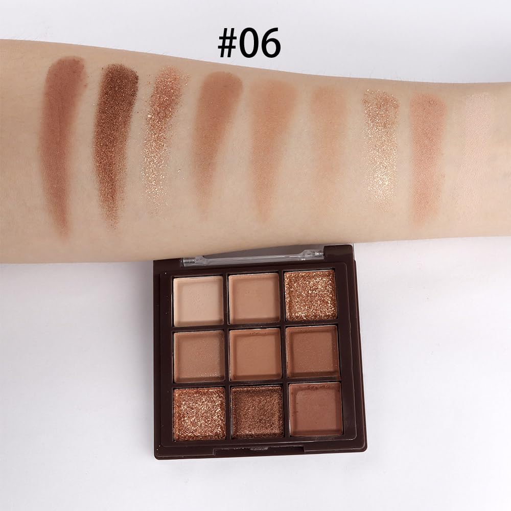 4 Colors Matte Shimmer Eyeshadow Makeup Palette,Nude Light Dark Brown Rose Gold Highly Pigmented Natural Neutral Eye Shadow Palette,Long Lasting Waterproof Naturing-Looking Women Girls Eye Shadow
