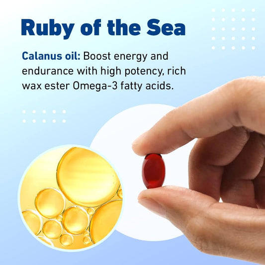 Ruby of the Sea Marine Oil Supplement - All Natural Calanus Oil, Astax