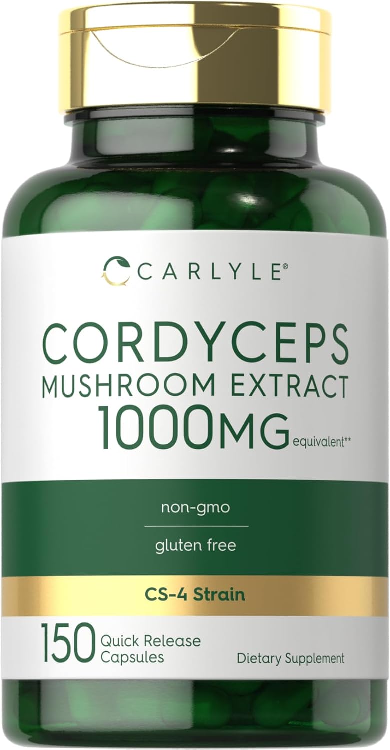 Carlyle Cordyceps Mushroom Capsules 1000Mg | 150 Count | Cs-4 Strain Mushroom Extract | Non-Gmo And Gluten Free