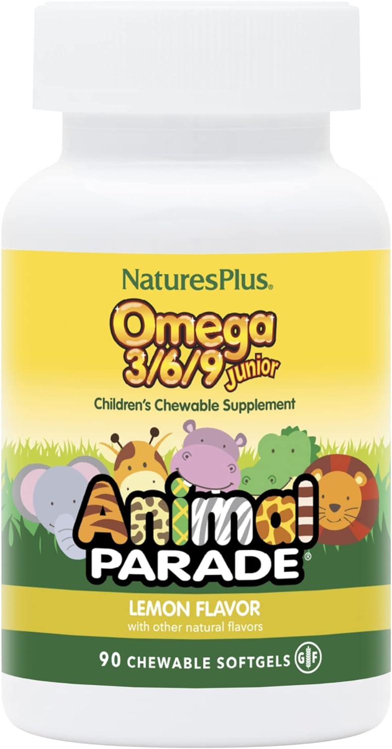 NaturesPlus Animal Parade Omega 3/6/9 Junior, Lemon Flavor - 90 Softge