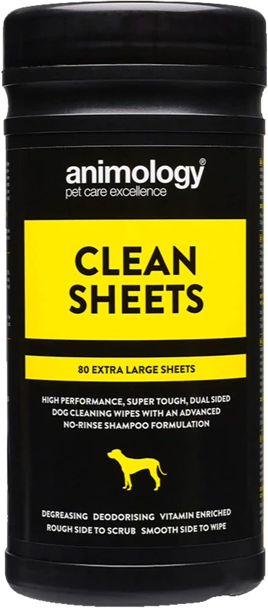 Animology Clean Sheets Dog Cleaning Wipes, Pack Of 80