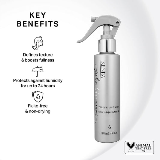 Kenra Platinum Texturizing Mist 6 | Texture Defining Spray | Defines Texture & Boosts Fullness | Protects Against Humidity Up To 24 Hours | Flake-Free & Non-Drying | All Hair Types