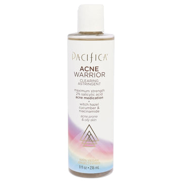 Pacifica Beauty, Acne Warrior Clearing Astringent, Salicylic Acid, Niacinamide, Witch Hazel, Cucumber, Face Toner, Oily/Acne Prone Skin, Paraben Free, Sulfate Free, Vegan & Cruelty-Free