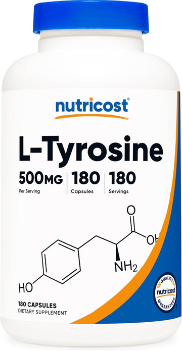 Nutricost L-Tyrosine 500Mg, 180 Capsules - Gluten Free & Non-Gmo