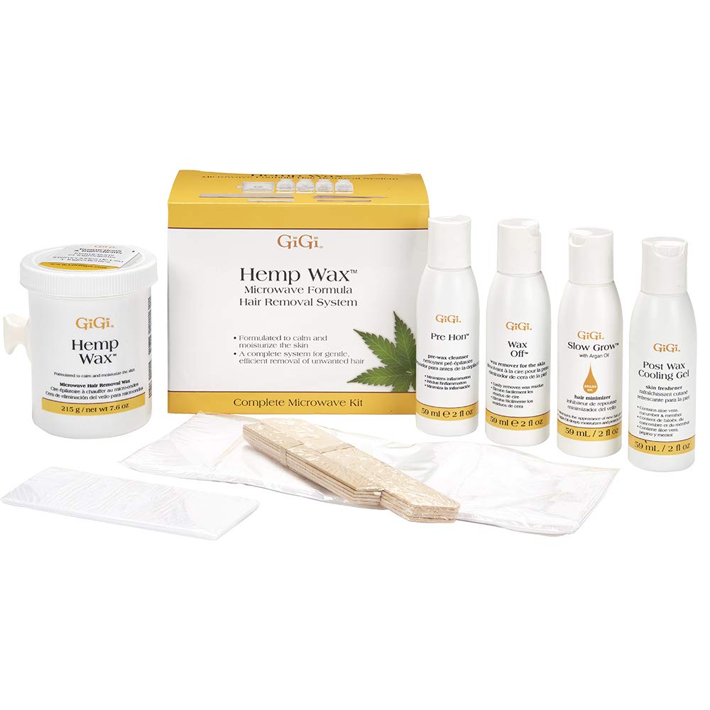 Gigi Crème Wax Microwave Kit For Hair Removal - Complete At-Home Waxing Kit For Face & Body With Strips & Applicators
