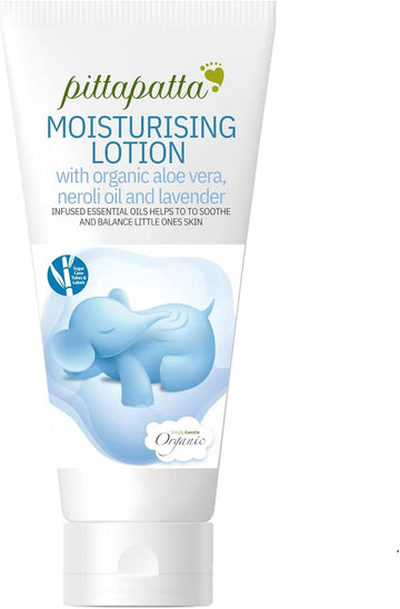 Pittapatta Organic Moisturising Lotion For Dry Skin, By Simply Gentle - Natural Moisturiser Body Lotion - Paraben- & Sulphate-Free - Baby-Safe With Lavender Oil & Organic Chamomile - 200Ml