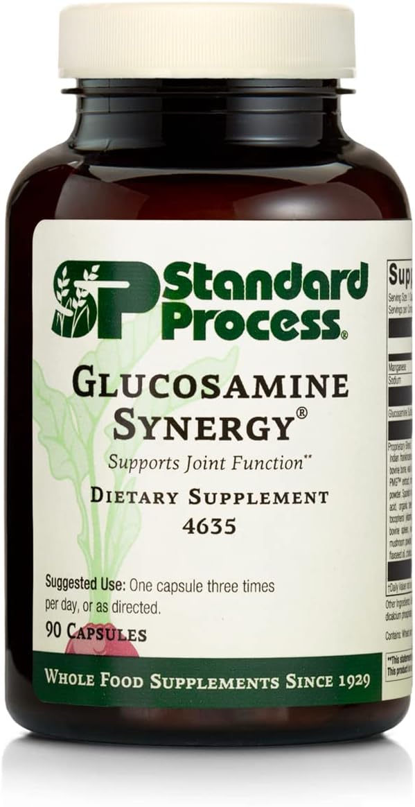 Standard Process Glucosamine Synergy - Whole Food Rna Supplement And Joint Support With Cyanocobalamin, Cholecalciferol, Shiitake, Manganese, Rice Bran, Organic Carrots - 90 Capsules