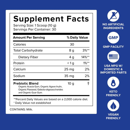 Gundry Md Prebiothrive Prebiotic Supplement For More Comfortable Digestion, Gut Health And A More Balanced Microbiome, Unflavored Powder - (30 Servings)