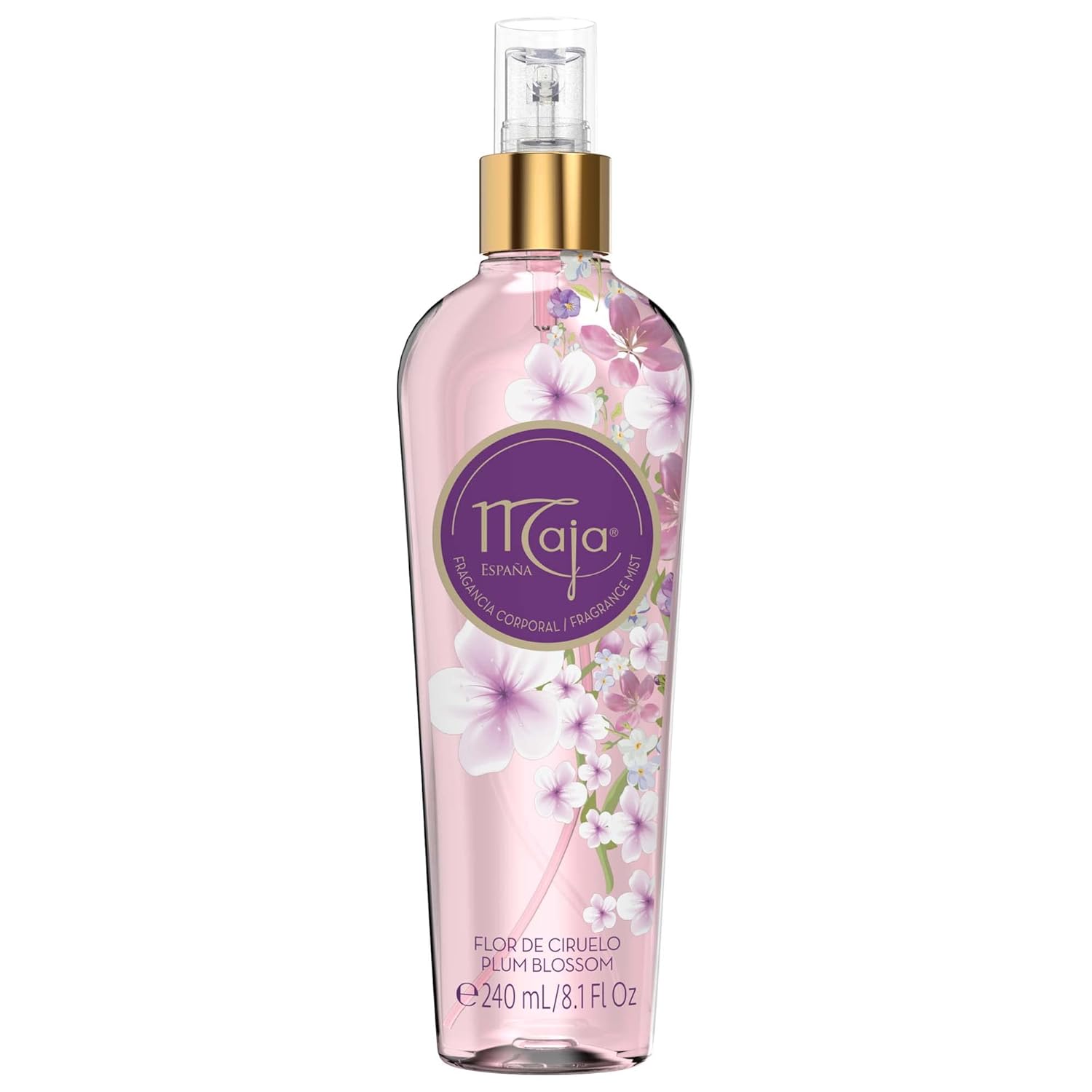 Maja Plum Blossom Perfumed Body Mist With Floral And Fruity Notes To Refresh Yourself Any Time, Transparent Purple, 8.1 Fl Oz, Spray Bottle : Beauty & Personal Care