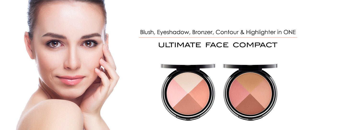 Eve Pearl Ultimate Face Compact Blush Bronzer Highlighter Contour Palette Eyeshadow Makeup Set Medium To Deep- Ageless : Beauty & Personal Care