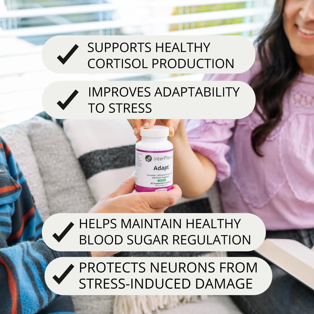 Interplexus Adapt - Vitamin, Mineral, & Herbal Adrenal Supplement - Gluten Free, Dairy Free, Soy Free - 90 Capsules (90 Servings) : Health & Household