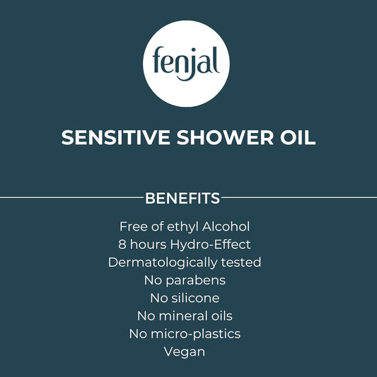 Fenjal Sensitive Shower Oil, Lightly Foaming Milk, Smooth & Hydrating, 225 Ml
