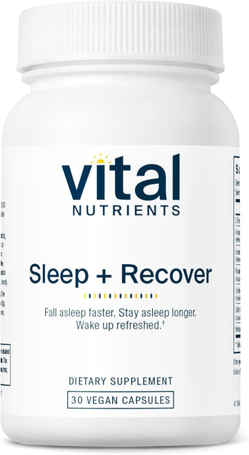 Vital Nutrients Sleep + Recover | Vegan Sleep Supplement |Sleep Support | Melatonin, Ashwagandha, & L-Theanine | Gluten, Dairy, And Soy Free | 30 Capsules