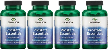 Swanson Prostate Essentials - Mineral And Herbal Supplement Promoting Prostate Health Support - Zinc Andsaw Palmetto Formula Aiding Urinary Tract Flow And Bladder Control -(90 Veggie Capsules) 4 Pack