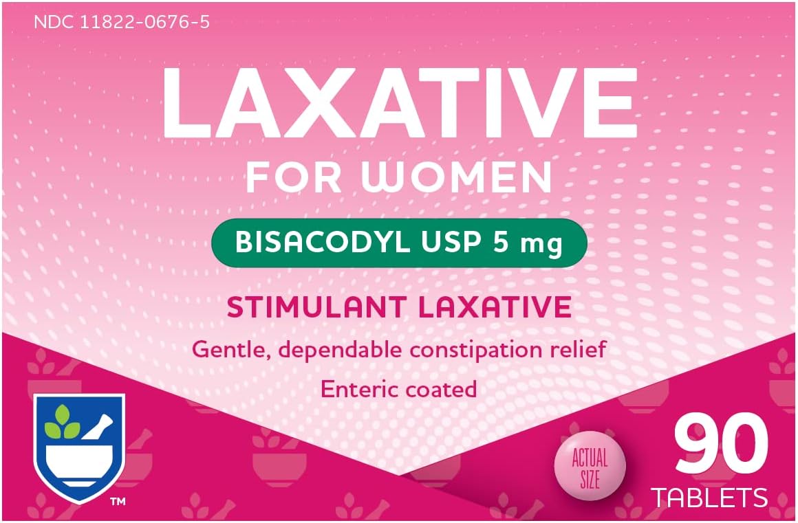 Rite Aid Stimulant Laxative Tablets Bisacodyl 5mg – 90 Count | Constipation Relief | Coated for Easy Swallowing