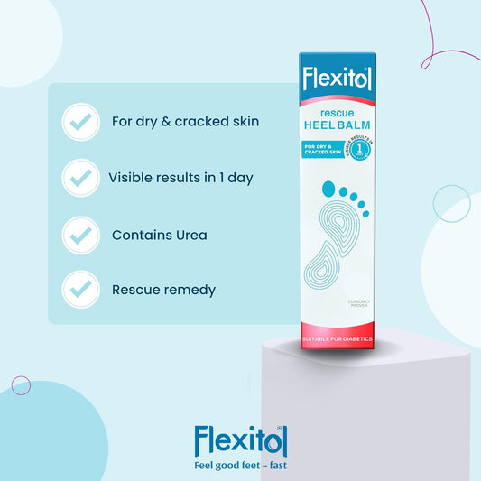 Flexitol Heel Balm, Rich Moisturizing & Exfoliating Foot Cream, 4 Oz Tube