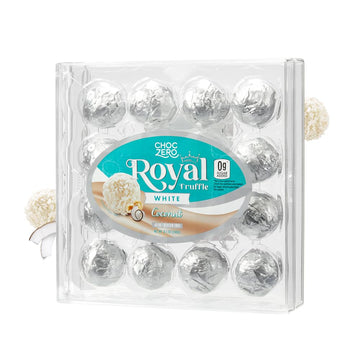 Choczero Gluten Free Truffle - White Chocolate Coconut Royal - No Sugar Added, Keto Friendly Gift (1 Box, 8.5Oz)