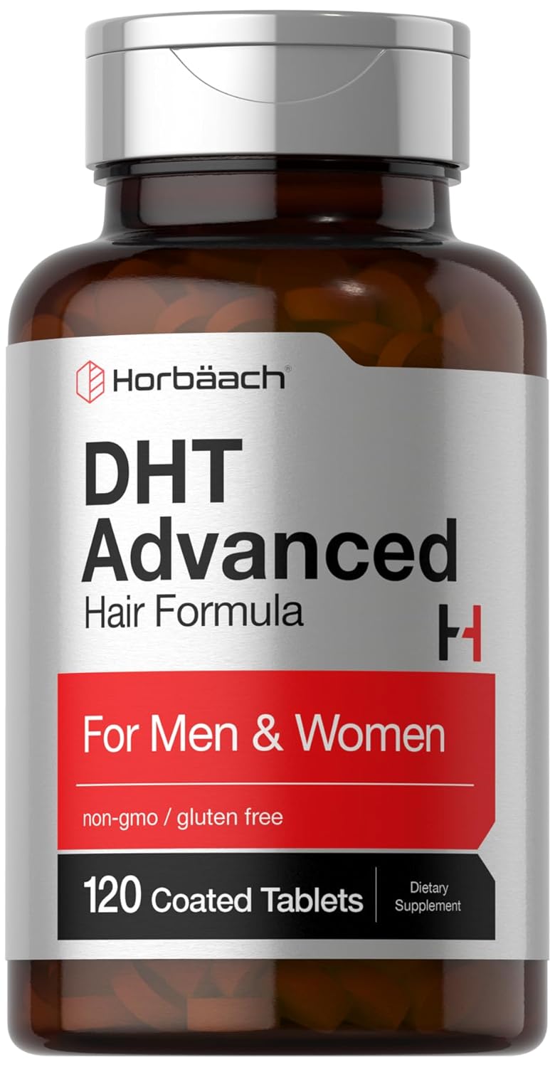 Horbäach - Dht Advanced Hair Formula | 120 Tablets | Non-Gmo And Gluten Free Hair Formula Blend With Saw Palmetto, Kudzu, And Fo-Ti