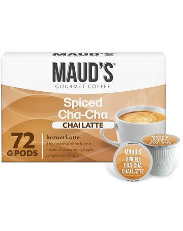Maud'S Chai Tea Latte Pods, 72 Ct, Recyclable Single Serve Tea Pods - 100% Gourmet Blended Tea Leaves, Compatible With Keurig K Cups Maker