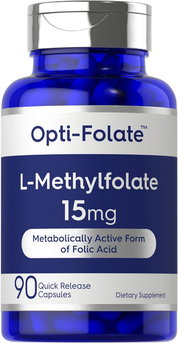 Carlyle L Methylfolate 15Mg | 90 Capsules | Max Potency | Optimized And Activated | Non-Gmo, Gluten Free | Methyl Folate, 5-Mthf | By Opti-Folate