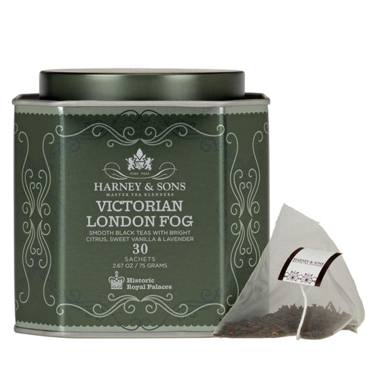 Harney & Sons- Victorian London Fog Tea - Black Tea with Citrus, Vanilla and Lavender - 30 Tea Bags